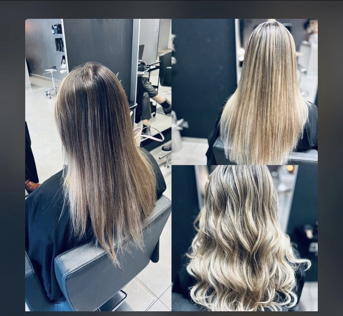 Aufhellung zu Platinblond, Vorher und Nachher